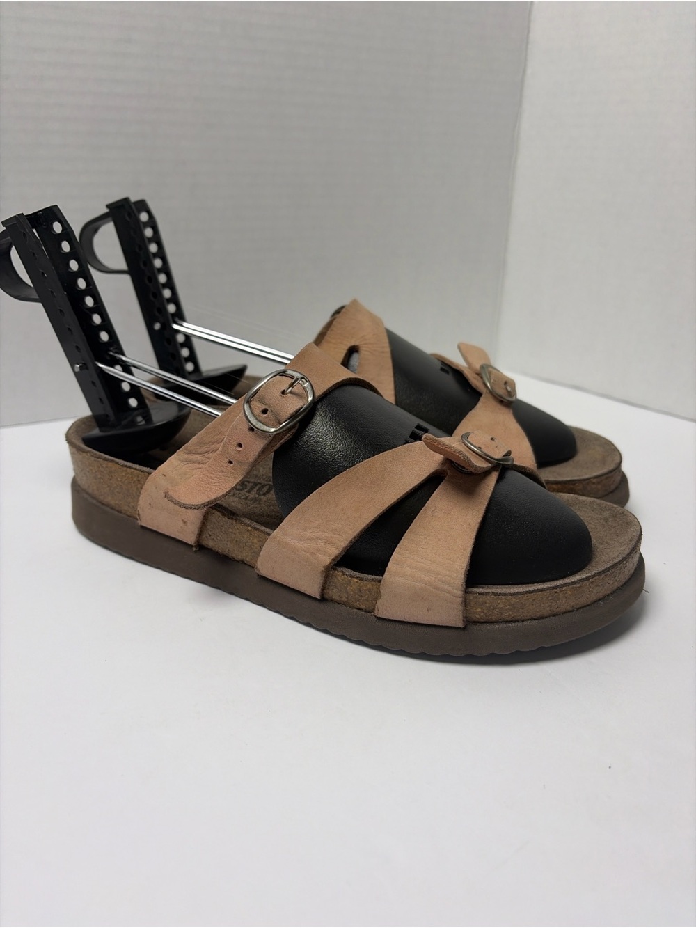 Mephisto Air Relax Women’s 36 Tan Leather Cork Footbed Buckle Sandals